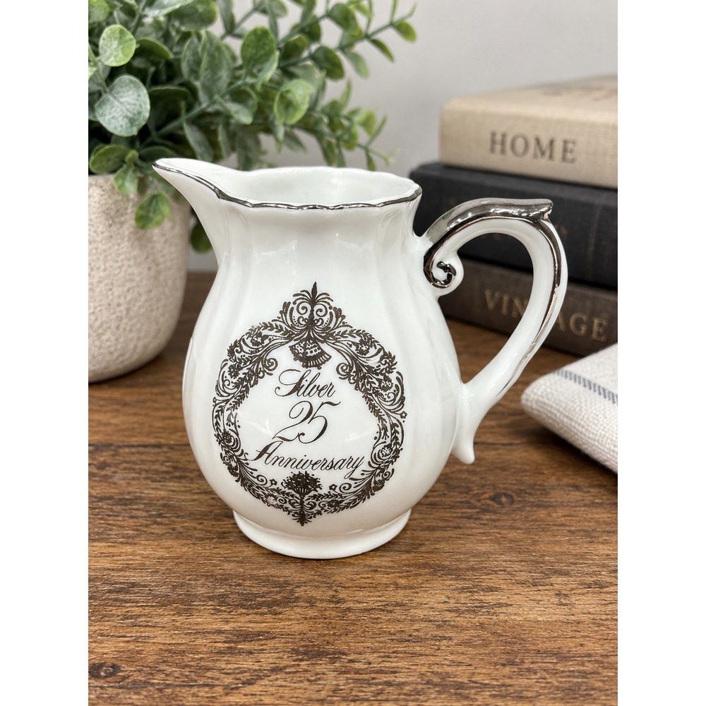 Vintage 1970s NAPCO Napcoware Japan Silver 25th Anniversary Mini Creamer C-9362